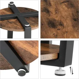 Tavolino da salotto LUNIA Mini / Nero opaco - legno vintage