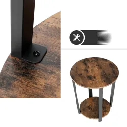 Tavolino da salotto LUNIA Mini / Nero opaco - legno vintage