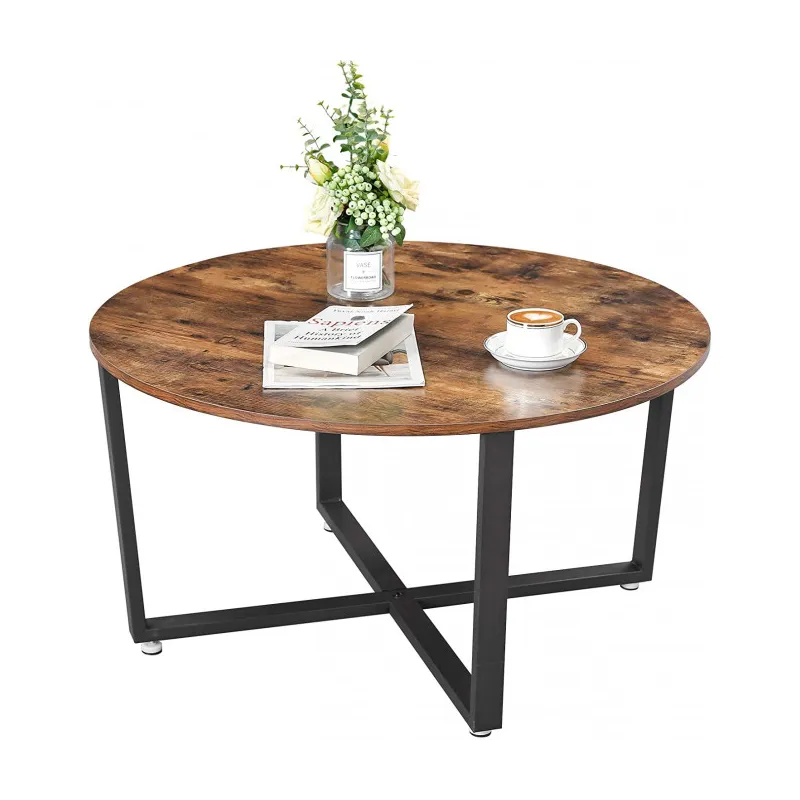 Tavolino da salotto LUNIA / Nero opaco - legno vintage