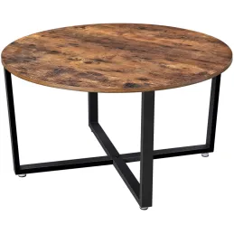 Tavolino da salotto LUNIA / Nero opaco - legno vintage