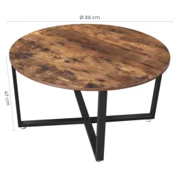 Tavolino da salotto LUNIA / Nero opaco - legno vintage