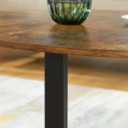 Tavolino da salotto LUNIA / Nero opaco - legno vintage