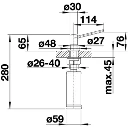 Dosatore di sapone Blanco TORRE / Satin dark steel