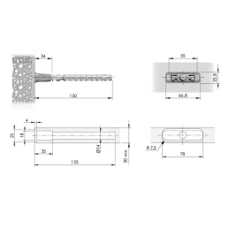 Mensola nascosta TRIADE PRO / Nickel