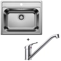 Set Blanco lavello in acciaio inox DANA 6 + miscelatore DARAS / Cromo lucido