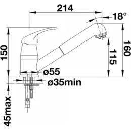 Set lavello in acciaio inox Blanco DANA 6 + rubinetto DARAS-S con doccetta / Cromo lucido