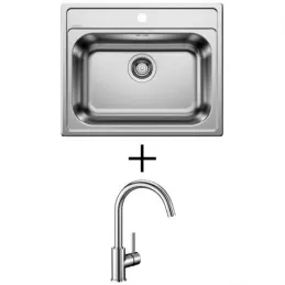 Set lavello inox Blanco DANA 6 + miscelatore MIDA / Cromo lucido