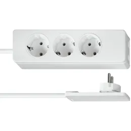 Multipresa 3x 230 V con spina piatta SLIM SCHUKO / Bianca