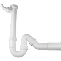 Sifone antiodore bianco 1 1/2 con scarico regolabile