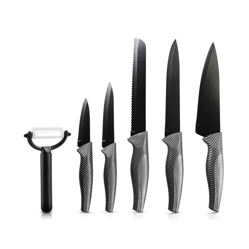 Set di 6 coltelli da cucina in acciaio inox