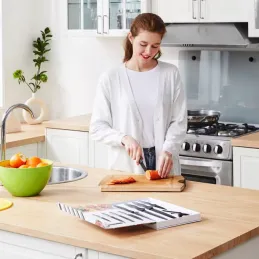 Set di 6 coltelli da cucina in acciaio inox