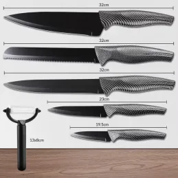 Set di 6 coltelli da cucina in acciaio inox