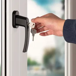 Set di 2 maniglie per finestre con chiusura LOCKED / Bianco