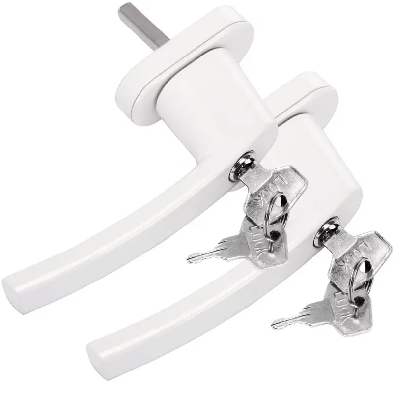 Set di 2 maniglie per finestre con chiusura LOCKED / Bianco