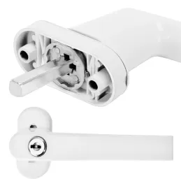Set di 2 maniglie per finestre con chiusura LOCKED / Bianco