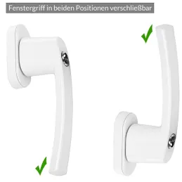 Set di 2 maniglie per finestre con chiusura LOCKED / Bianco