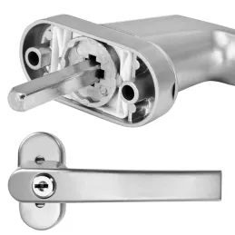 Set di 2 maniglie per finestre con serratura LOCKED / Argento