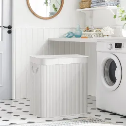 Cesto portabiancheria GLAMUR 150L / Bianco