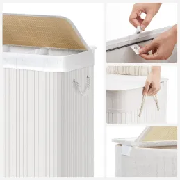 Cesto portabiancheria GLAMUR 150L / Bianco