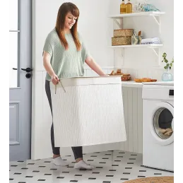 Cesto portabiancheria GLAMUR 150L / Bianco