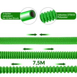 Tubo da giardino Flexi con set completo di accessori e supporto / Verde