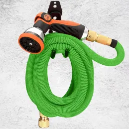 Tubo da giardino Flexi con set completo di accessori e supporto / Verde