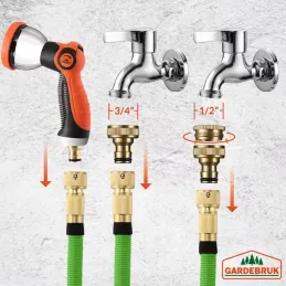 Tubo da giardino Flexi con set completo di accessori e supporto / Verde