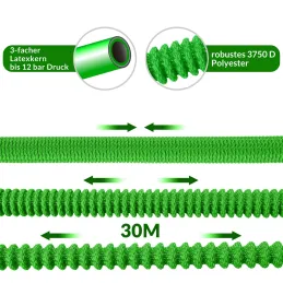 Tubo da giardino Flexi con set completo di accessori e supporto / Verde