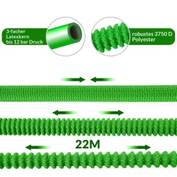 Tubo da giardino Flexi con set completo di accessori e supporto / Verde