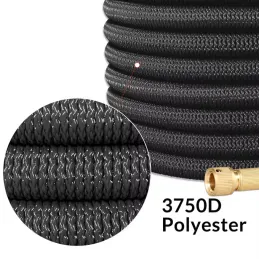 Tubo da giardino flessibile con set completo di accessori e supporto / Nero
