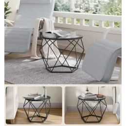 Set di 2 tavolini da salotto ORION LUX / Nero opaco