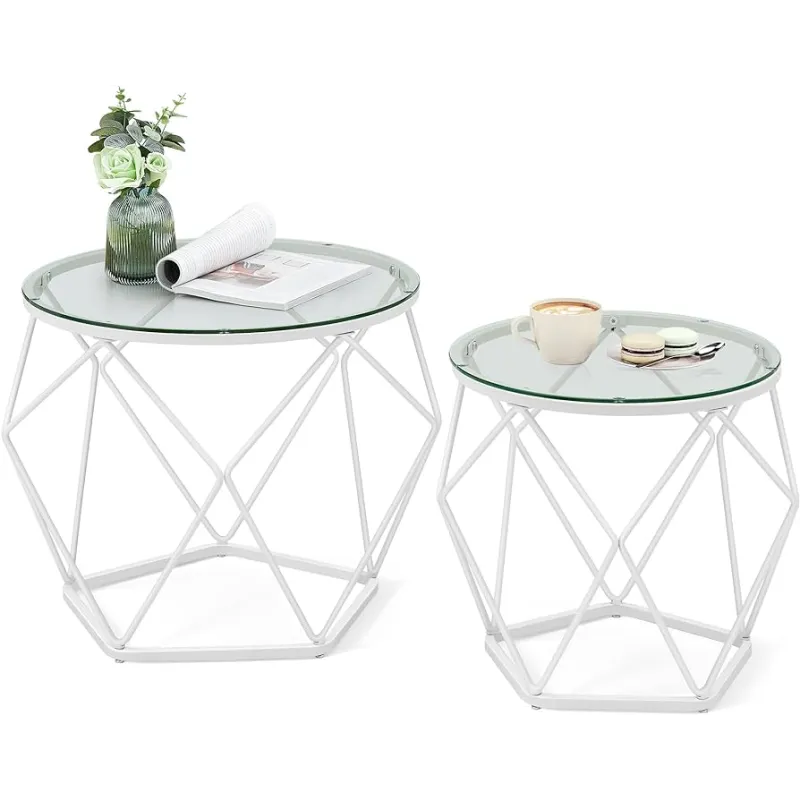 Set di 2 tavolini da salotto ORION LUX / Bianco opaco