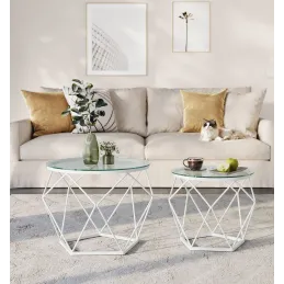 Set di 2 tavolini da salotto ORION LUX / Bianco opaco