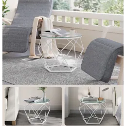 Set di 2 tavolini da salotto ORION LUX / Bianco opaco