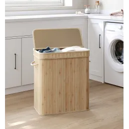 Cesto portabiancheria GLAMUR 100L / Legno naturale