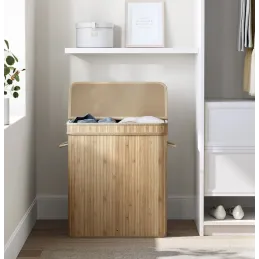 Cesto portabiancheria GLAMUR 100L / Legno naturale