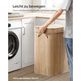 Cesto portabiancheria GLAMUR 100L / Legno naturale