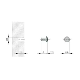 Ammortizzatori da incasso per ante – 10 pz / Bianco