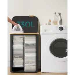 Cesto per la biancheria SOFT 130L / Nero