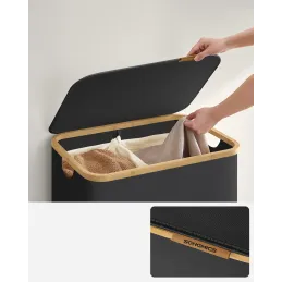 Cesto per la biancheria SOFT 130L / Nero