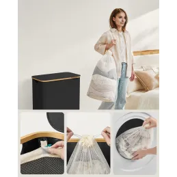 Cesto per la biancheria SOFT 130L / Nero