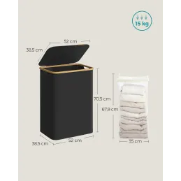 Cesto per la biancheria SOFT 130L / Nero