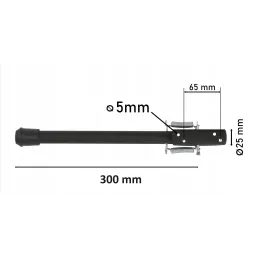 Supporto da garage 25x300 mm / Nero