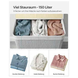 Cesto portabiancheria GLAMUR 150L / Grigio