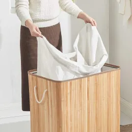Cesto portabiancheria GLAMUR 150L / Legno naturale