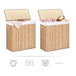 Cesto portabiancheria GLAMUR 150L / Legno naturale