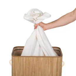 Cesto portabiancheria GLAMUR 150L / Legno naturale