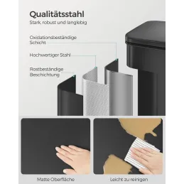 Pattumiera FLEXO con pedale 40 l / Nero opaco