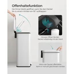 Pattumiera FLEXO a pedale 40L / Bianco opaco
