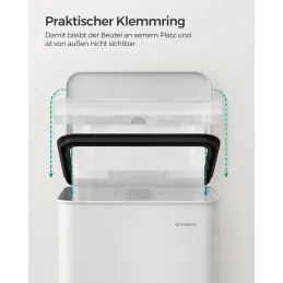 Pattumiera FLEXO a pedale 40L / Bianco opaco